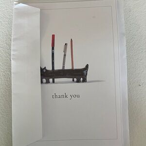 Cat Pen Holder Thank You Card
